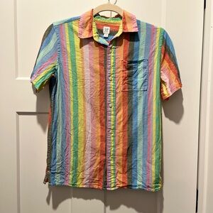 GAP Kids Linen-Cotton Oxford Shirt Easter Stripe Size L (10)